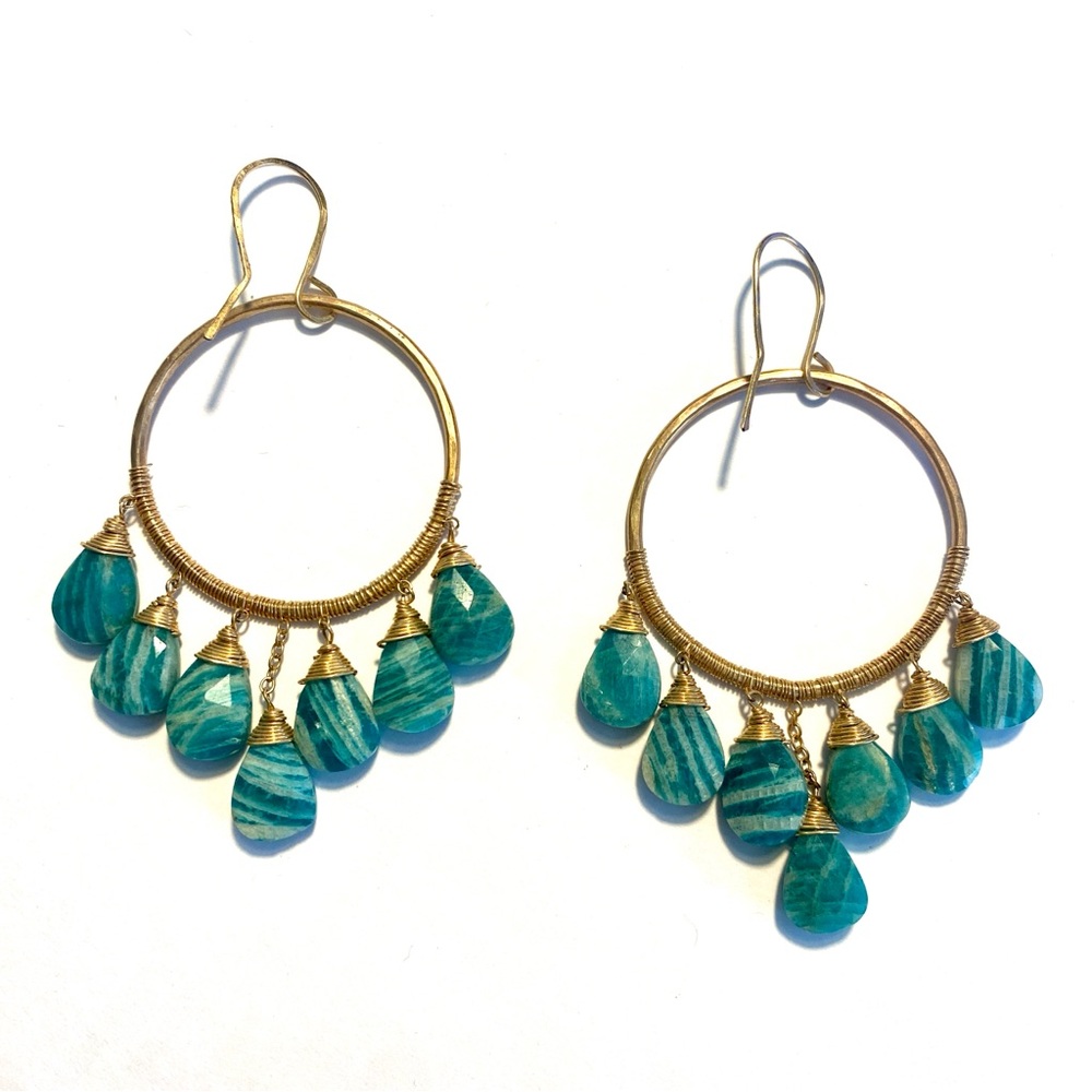 Amazonite Goddess Hoops